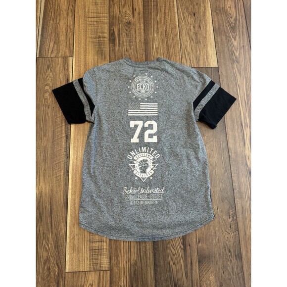 Vintage Y2K Ecko T-Shirt Mens Medium Gray Graphic Print Logo Rhino Hip Hop - Picture 3 of 4